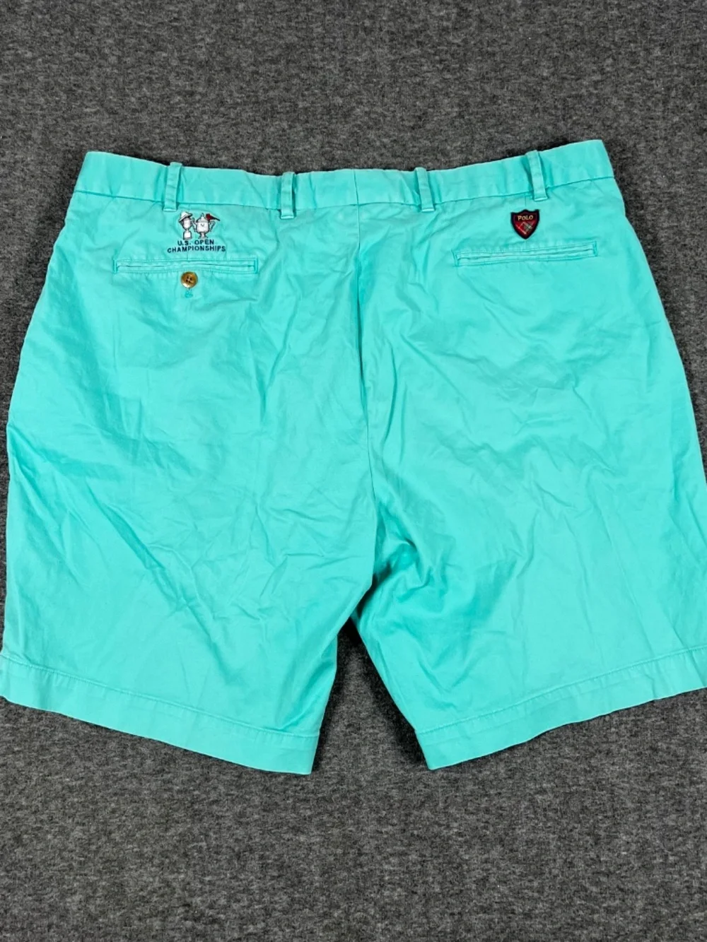 Polo Golf 2014 U.S. Open Championships Twill Shorts Men's 42 Teal Embroidered